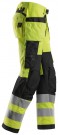 High-Vis Arbeidsbukse med hylsterlommer, Klasse 2, Gul - Snickers Workwear 6932  thumbnail
