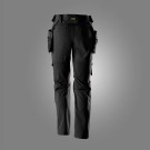 Arbeidsbukse med stretch og avtakbare hylsterlommer for dame, Svart - Snickers® 6217 thumbnail