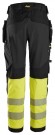 High-Vis Stretchbukse med hylsterlommer, Klasse 1, Sort - Snickers Workwear 6943  thumbnail