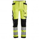 High-Vis Stretchbukse med hylsterlommer, Klasse 2, Gul - Snickers Workwear 6243 thumbnail