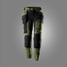 Arbeidsbukse med stretch og avtakbare hylsterlommer for dame, Khaki grønn - Snickers® 6217 thumbnail