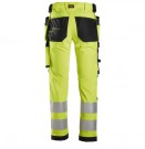 High-Vis Stretchbukse med hylsterlommer, Klasse 2, Gul - Snickers Workwear 6243 thumbnail