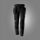 Arbeidsbukse med stretch og avtakbare hylsterlommer for dame, Svart - Snickers® 6217 thumbnail