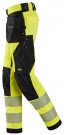 High-Vis Stretchbukse med hylsterlommer, Klasse 2, Gul - Snickers Workwear 6943  thumbnail