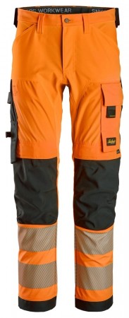Arbeidsbukse med fireveisstretch, High-Vis Oransje kl. 2 - Snickers® 6336