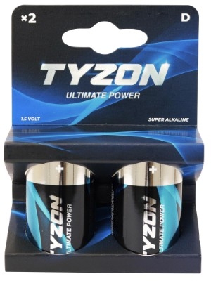 D-superalkalisk batteri 1,5 V, 2pk - Tyzon®
