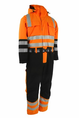 Vinterkjeledress Stretch, HiVis Oransje/Sort Kl.3 - Lyngsøe 4WS-5033 