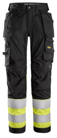 Stretchbukse med hylsterlommer for dame, High-Vis Klasse 1, Snickers 6734