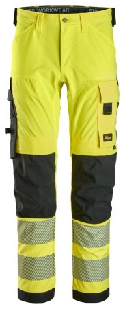 Arbeidsbukse med fireveisstretch, High-Vis Gul kl. 2 - Snickers® 6336