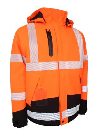 Vinterjakke Full Stretch, HiVis Oransje/Sort Kl.3 - Lyngsøe 4WS-9097