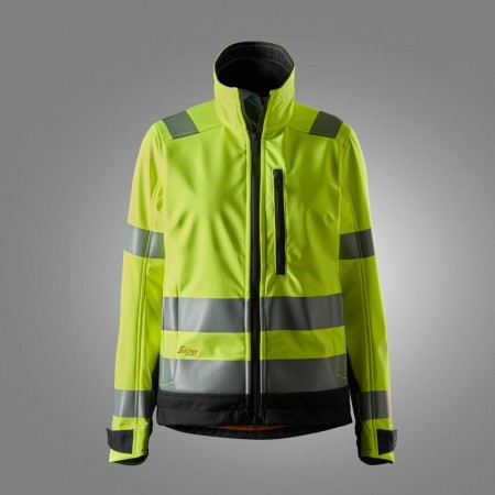 Softshelljakke for dame, High-Vis Gul Kl. 2/3 - Snickers® 1237
