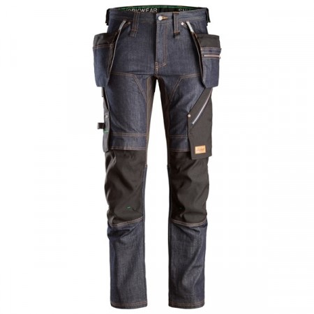 Denim arbeidsbukse med hylsterlommer, Snickers 6955
