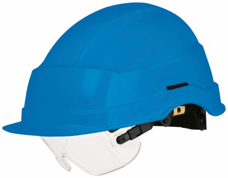 Vernehjelm Iris II Uventilert med integrert visir, Blå 