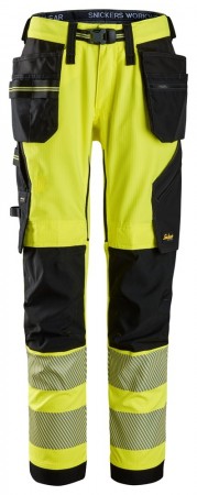 Håndverkerbukse Stretch, HiVis Gul/Sort Kl.2 - Snickers® 6943 
